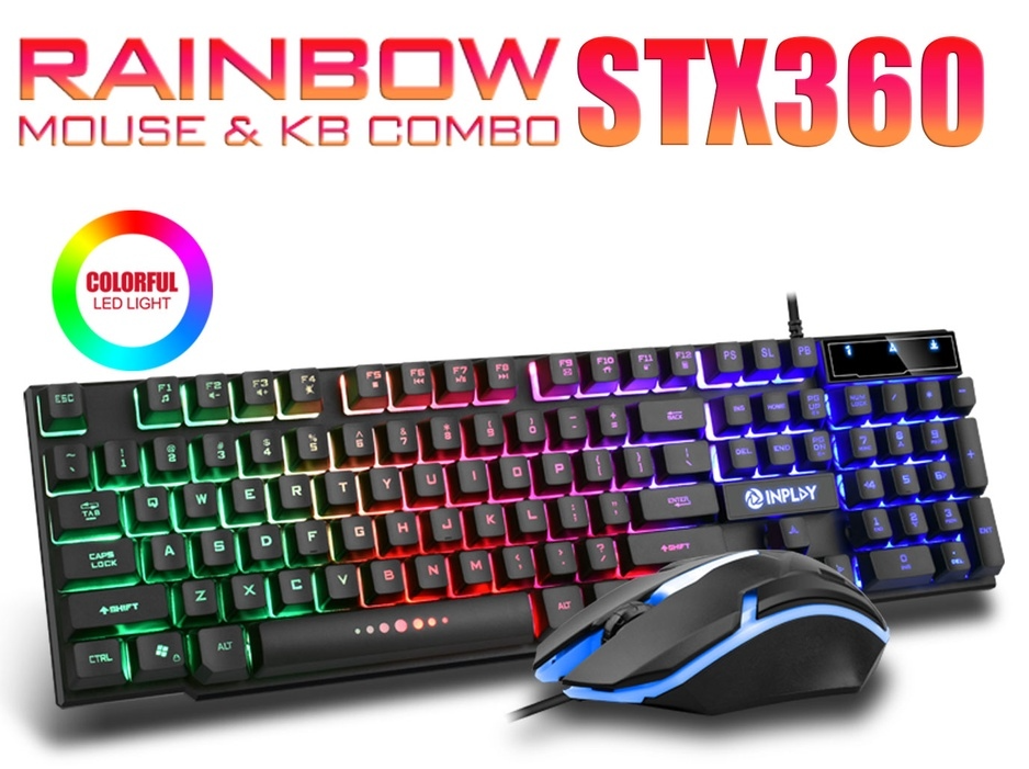 INPLAY STX360 RAINBOW MOUSE AND KEYBOARD COMBO